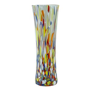 Murano Glass Vase Multi Coloured Handmade Millefiori 19cm High Venice Italy