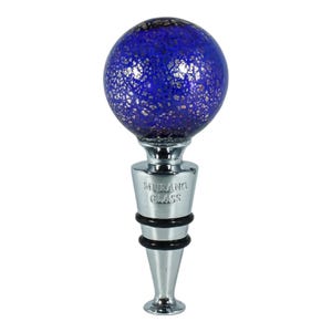Bottle Stopper Murano Glass Blue Silver Wine Prosecco Venice Gift Box