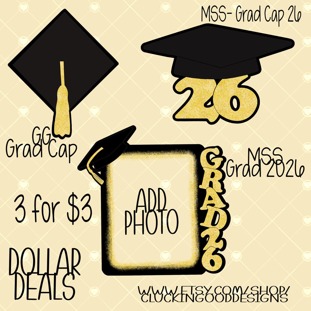 2026 Grad Cap, Grad Cap, 26 Grad, MSS, GG, 2026, Gold,yellow,graduation ...