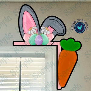 Bunny and Carrot Over The Door Hanger, GG, Bunny Ears, Over the door, Easter, Eggs, Bunny, Digital Download