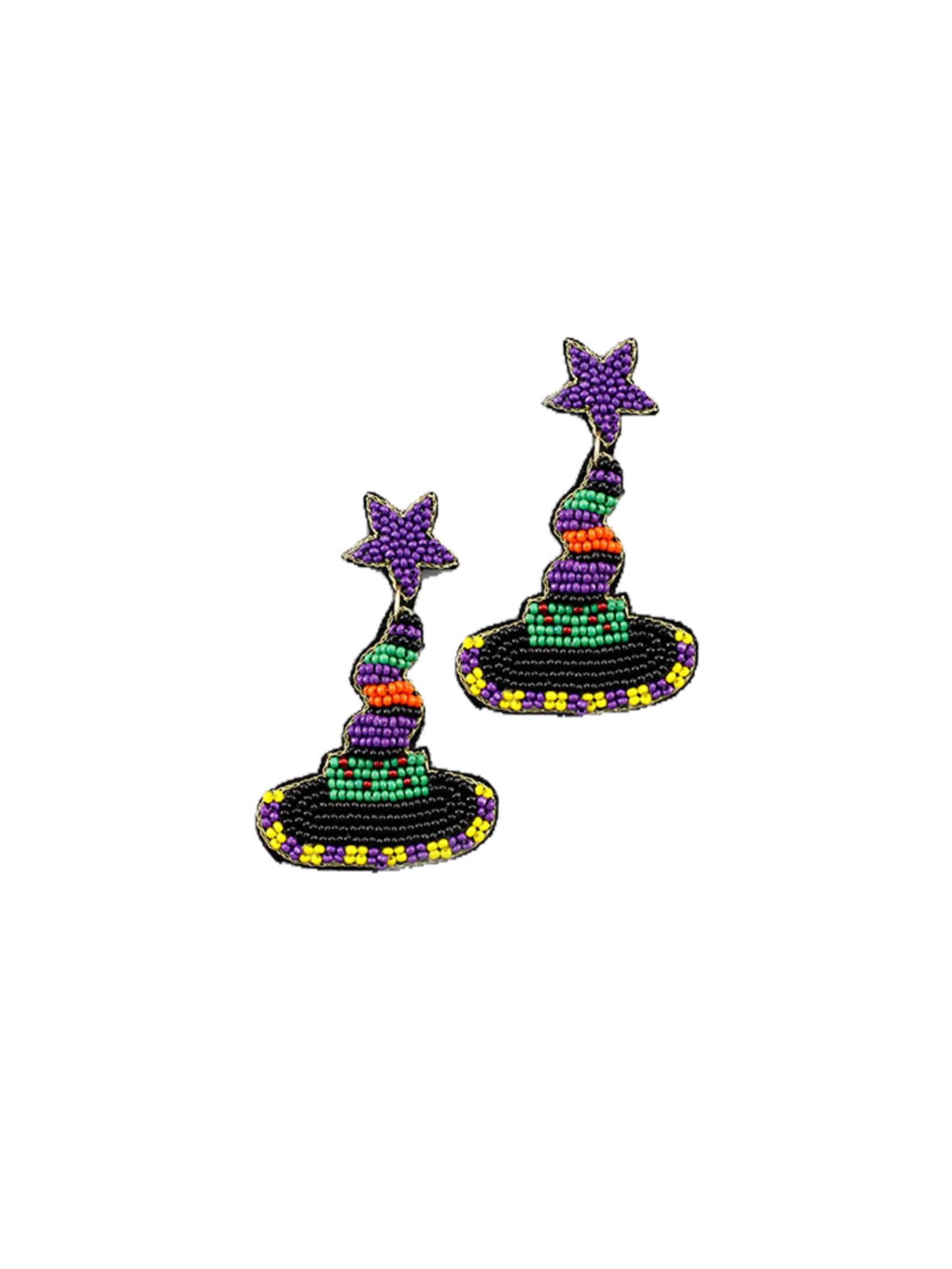 Halloween Earrings For Women - Witch Hat & Black Cat Dangle Earrings, Colorful & Lightweight Costume Jewelry Gift - View #5