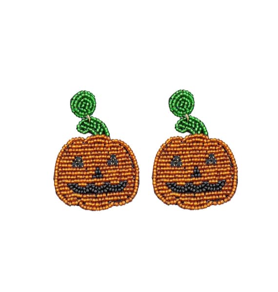 Beaded Jack-o-Lantern Earrings Beaded Jack-o-Lantern Earrings
