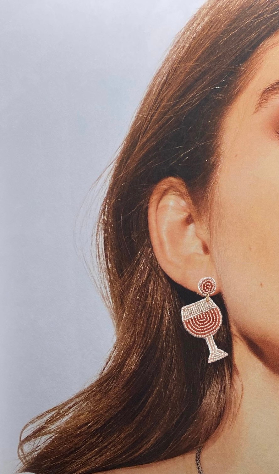 Beaded Wine Glass Earrings Wineglass Earrings White Wine Etsy