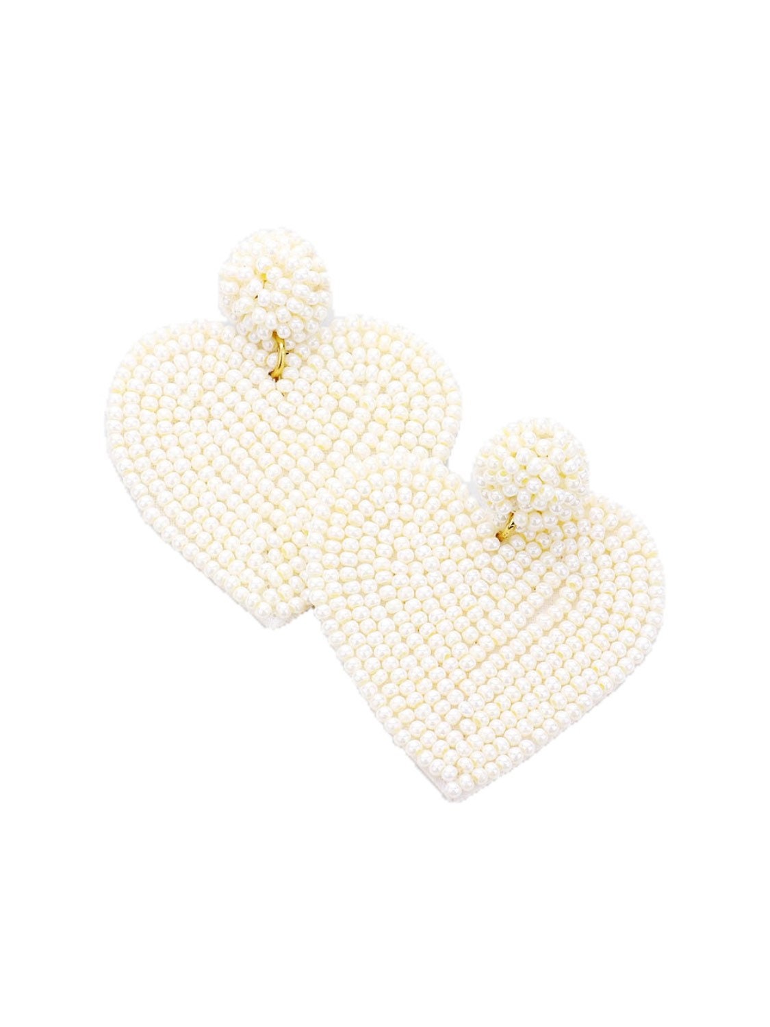 HEART STATEMENT EARRINGS - PEARL main image 1