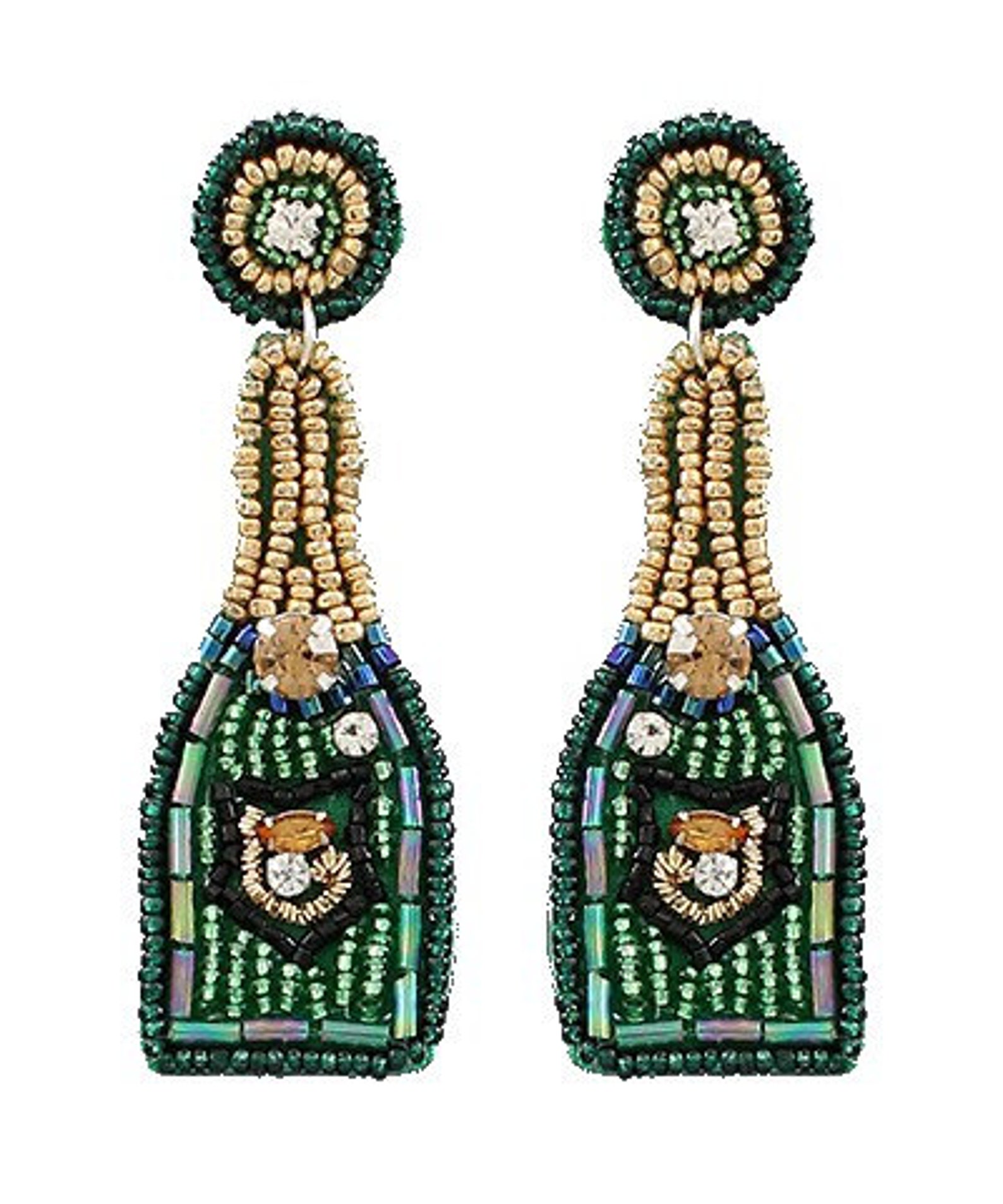 Beaded Champagne Bottle Earrings Champagne Earrings Beaded Etsy Hong Kong