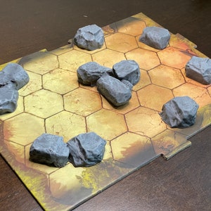 Rock/Boulder Set (7 pieces) Hand Painted 3D Terrain for Tabletop Games