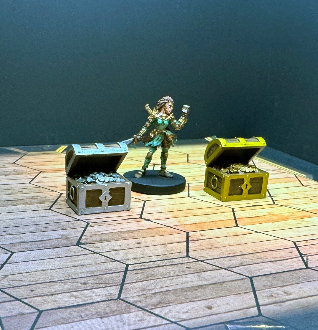 Treasure Chests Dnd Miniatures 28mm Game Terrain for Gloomhaven