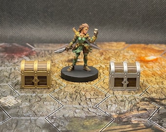 Painted Treasure Chests - 28mm Painted Game Terrain for Frosthaven, Gloomhaven, DnD – Gloomhaven miniatures, Gloomhaven Gift