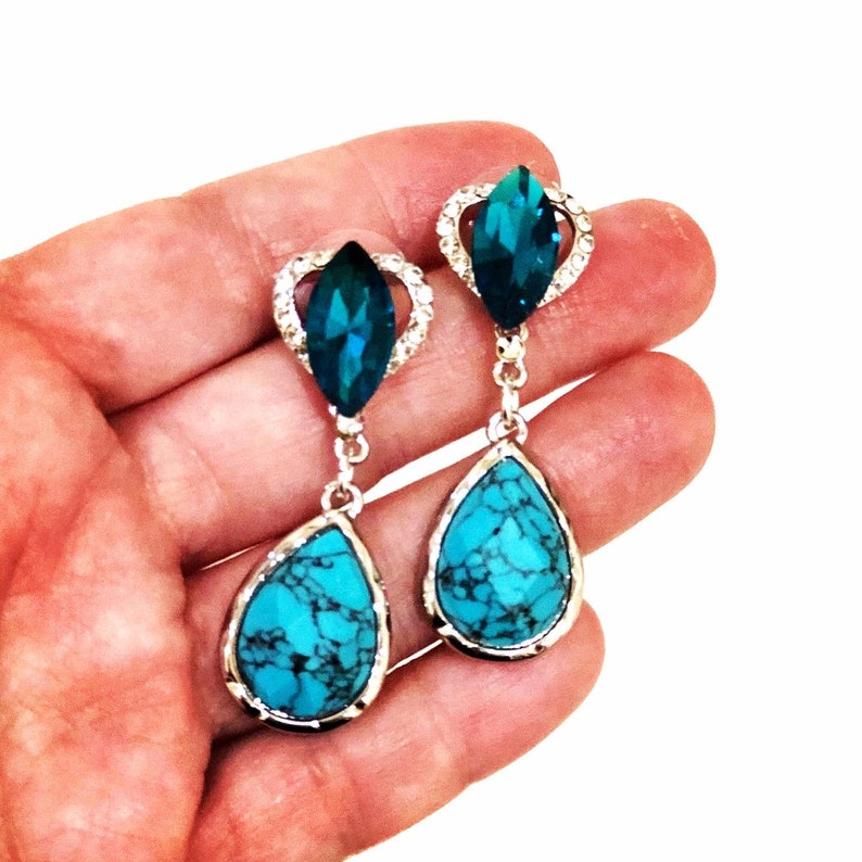 Stud Pendant Earrings Crystal With Beautiful Stone Jewelry Dangle Drop Valresa Com - Stone Pendant Earrings
