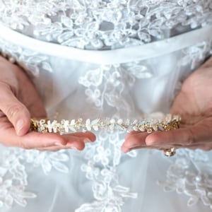 NEW Gold Wedding Headband, Crystal Bridal Hair Band, Gold Wedding Hair Accessory, Bridal Headband - 2719