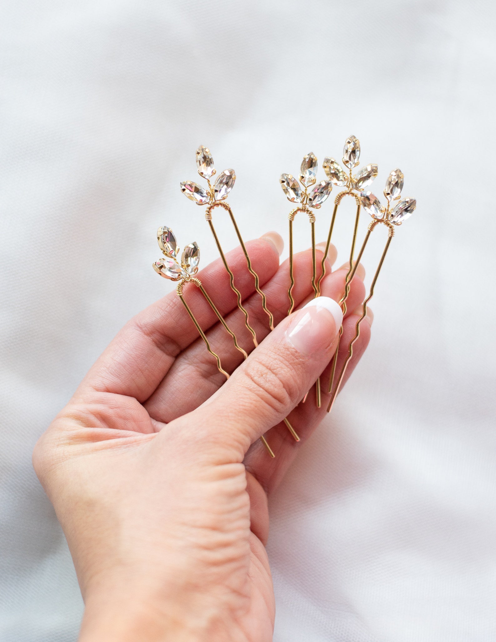 Set of 5 Gold Crystal Hair Pins Zircon Bridal Hair Pins Gold Etsy