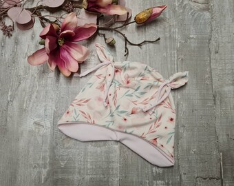 Gorro con orejas Gorro de bebé Gorro anudado Flores Niña