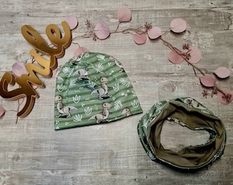 Gorro y bufanda tubo Dino 3 colores diferentes niños