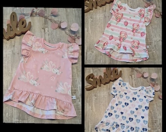 Camiseta infantil con volantes y mangas fruncidas Cutieshirts talla 92