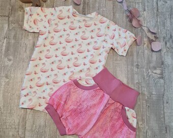 Conjunto de verano talla 116 niñas pantalones cortos camisa de manga corta conjunto infantil