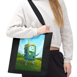 Adventure Time BMO Fun Tote, Gift for Gamers, Gameboy, Retro Gamer Gift, Eco-Friendly Carryall