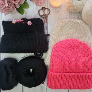 Knitting Pattern - Luxe Cozy Beanie - Wool & Silk Mohair Beanie Toque - Unisex - WAK (We Are Knitters yarn)