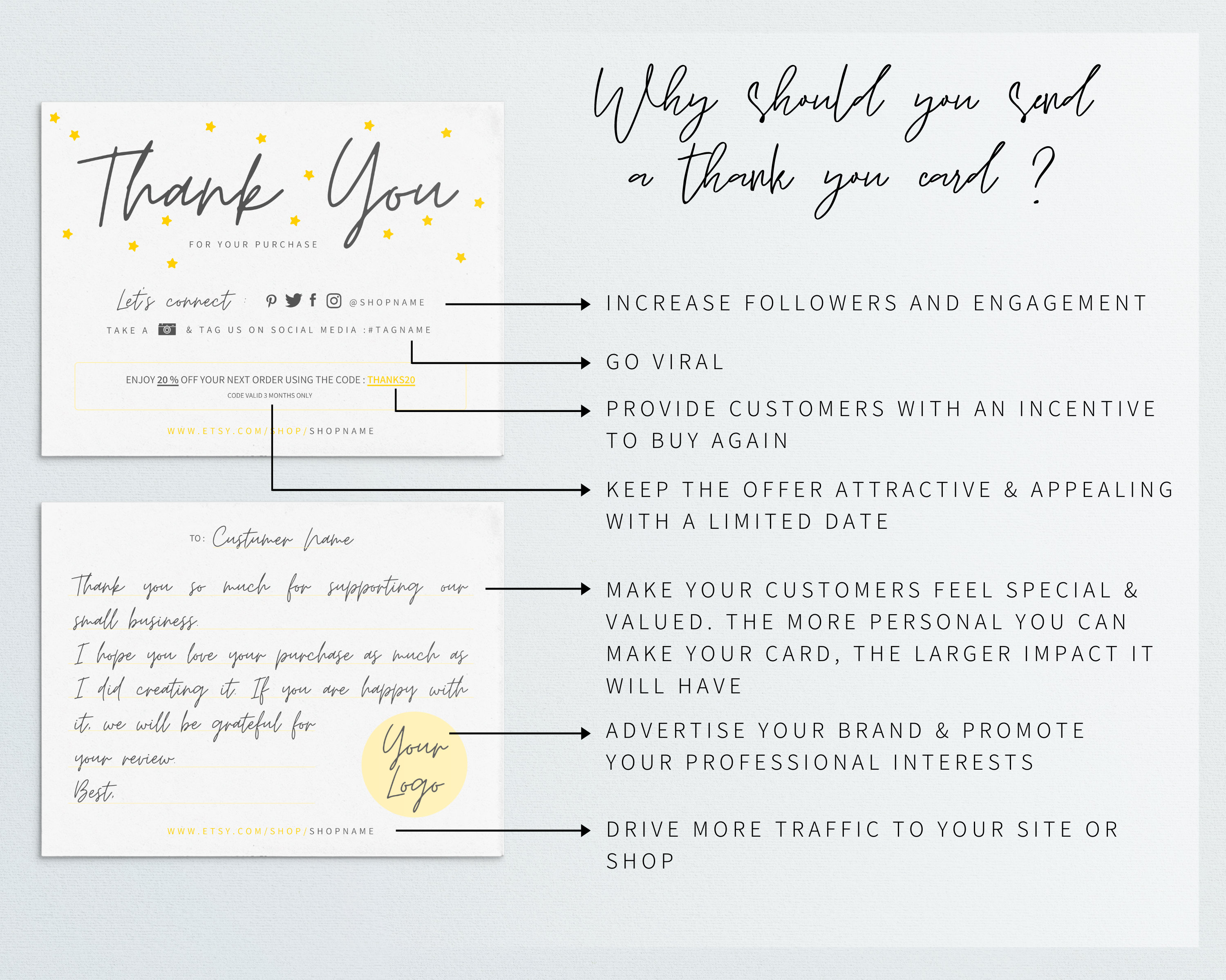 Etsy Thank You Note Etsy Shop Thank You Card Etsy Thank You Etsy