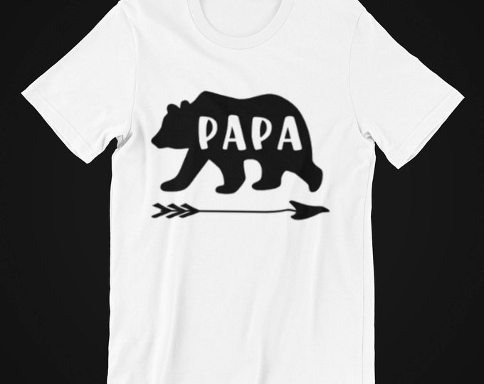 gift for her him vinyl fathers day papa t-shirt Papa bear t-shirt hand made unisex sizing matching family shirts bear