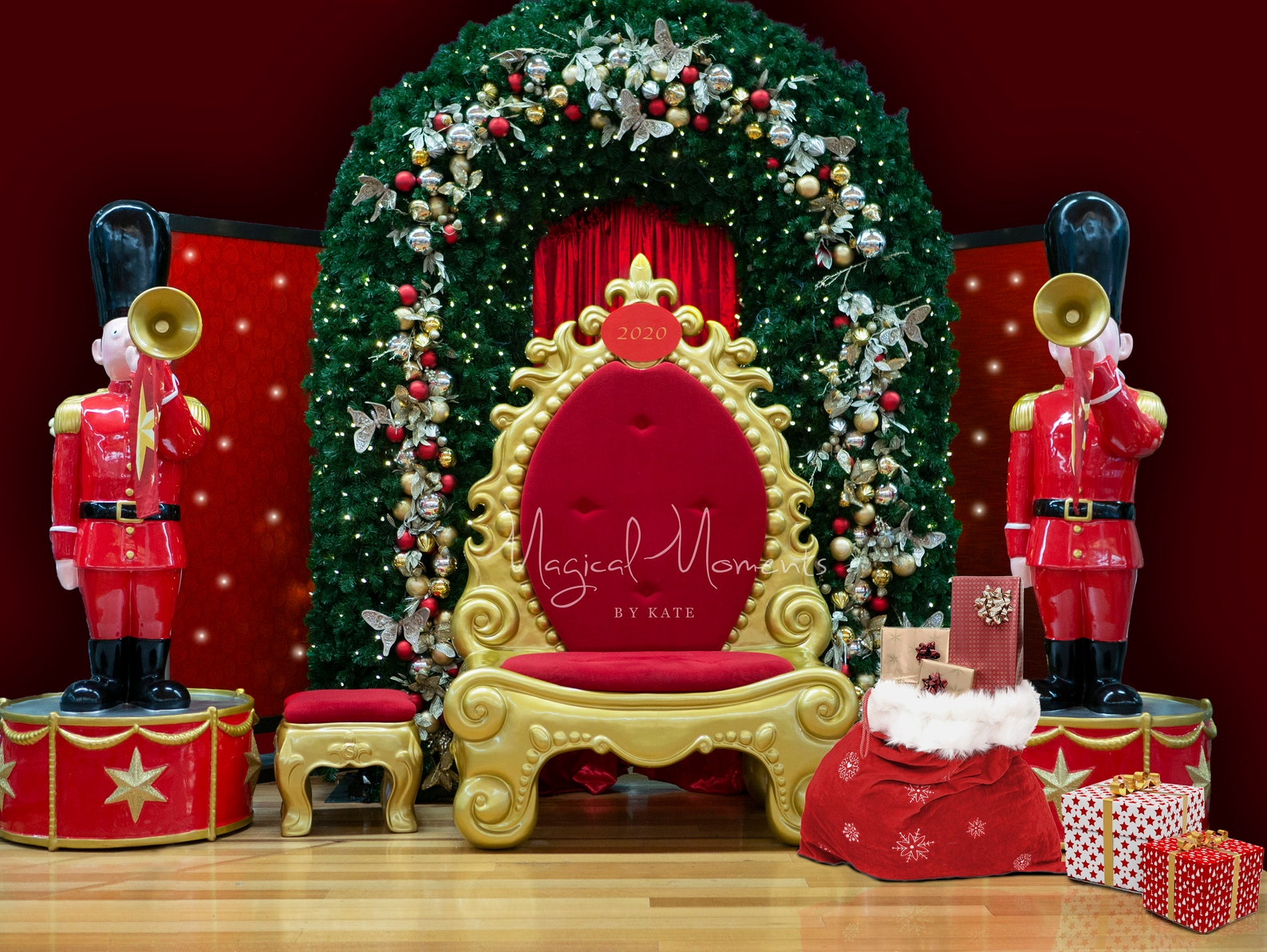 Grand Christmas Santa Chair Digital Background. Perfect | Etsy
