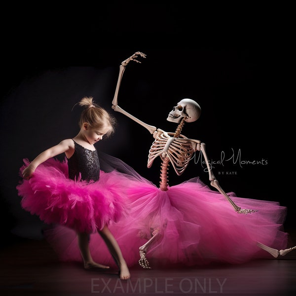 Dancing Skeleton Digital Background.  Halloween Backdrop for Photographers. Ballet, dancer, background. INSTANT DOWNLOAD!