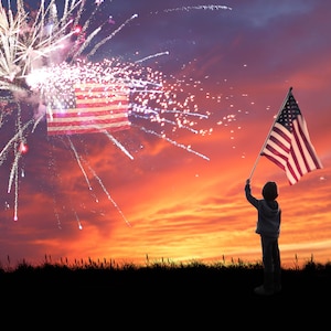 USA Fireworks Digital Background. 4th of July Digital Backdrop. INSTANT DOWNLOAD!