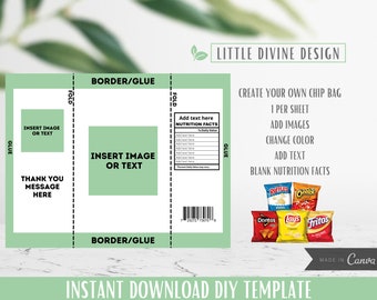 Chip Bag Template | Etsy