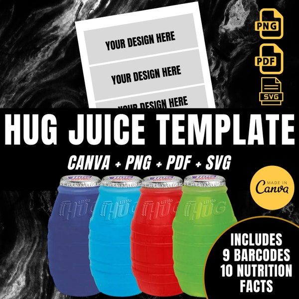 Little Hug Fruit Barrel Juice Label Template, Party Favor Template, Juice Box Template, Kids Party Labels, Juice Box Label Party Favor Label
