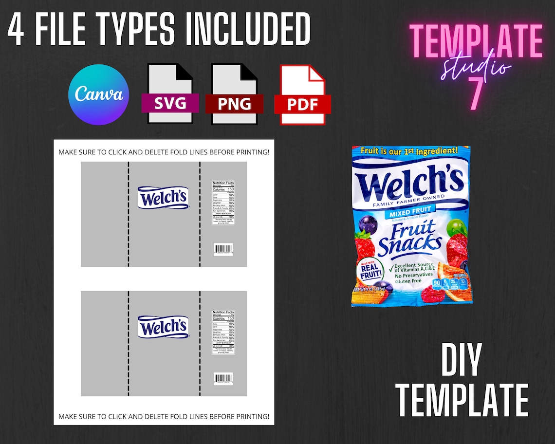 Fruit Snack Template Digital Download Digital Template Etsy