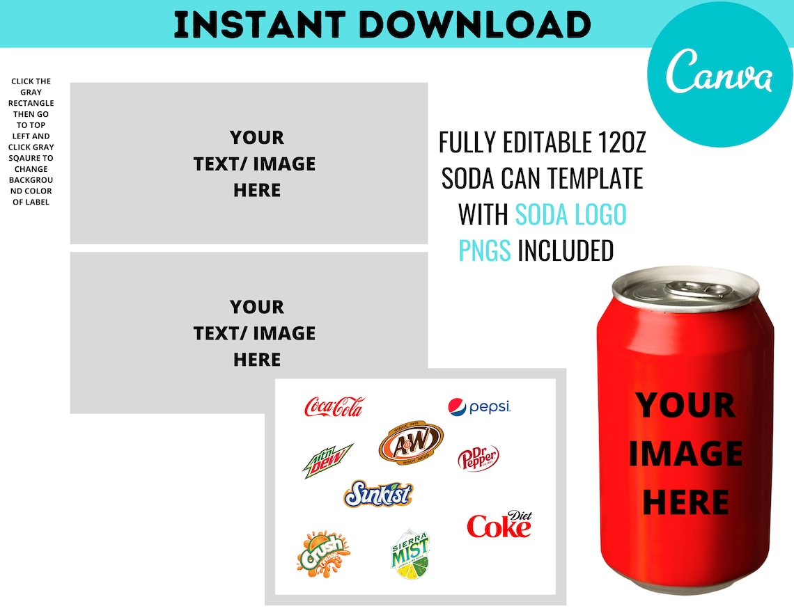 Soda Can Label Template