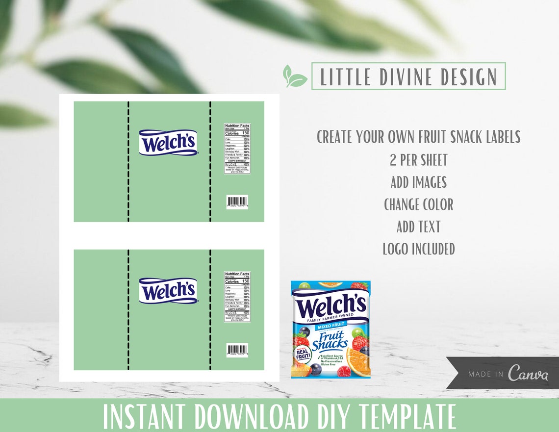 Fruit Snack Template Digital Download Digital Template Etsy