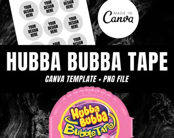 Modèle d'étiquette Hubba Bubba, Modèle de gomme, Modèles de bonbonnière, Modèle de collation, Modèle de bonbon, Étiquettes de fête d'enfants, Étiquette de boîte de jus