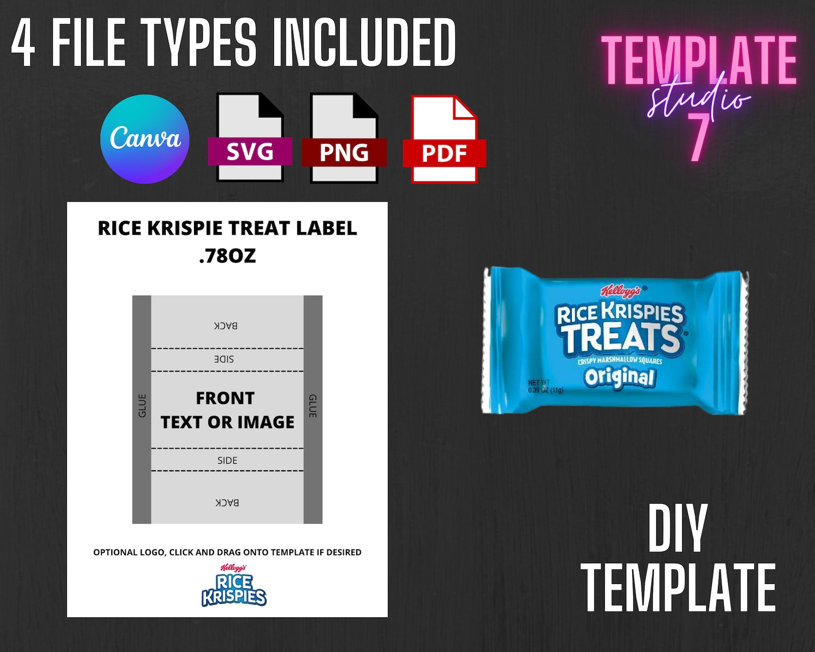 Rice Krispies Treat Label Template Rice Krispie Treat - Etsy
