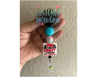 Customer service badge reel, customer service beaded badge reel, customer service worker gifts, badge reel, beaded badge reel, ID reel