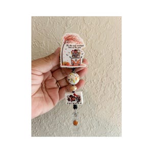 Its the most wonderful time of year badge reel, Halloween badge reel, badge reel, beaded badge reel, Halloween office gifts, little horrors