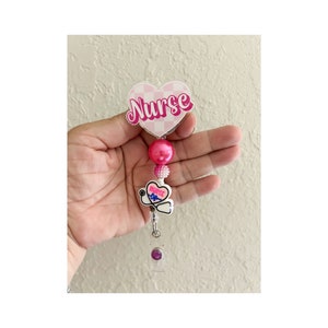Medical badge reel, nurse badge reel, beaded badge reel, badge reel, nurse gift, beaded ID holder, office ID reel, office badge reel