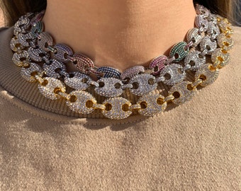 rainbow gucci link chain