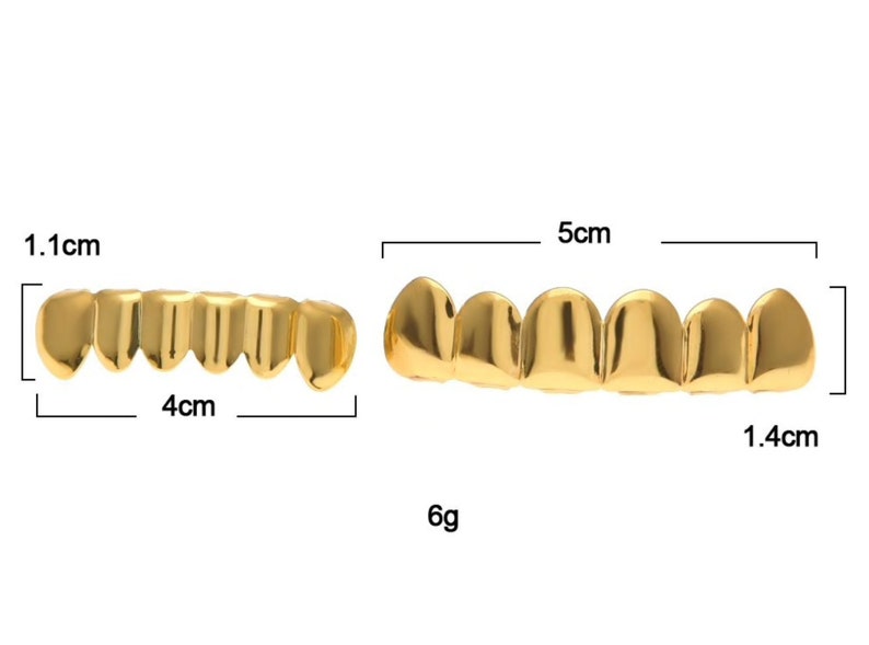 14K Gold 5X Layered 6 Teeth Grillz Gold Grillz Top and Etsy
