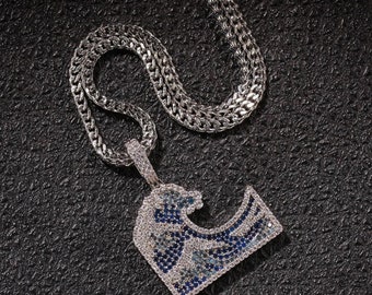 18k Gold Finish Wave Wavy Iced Out 