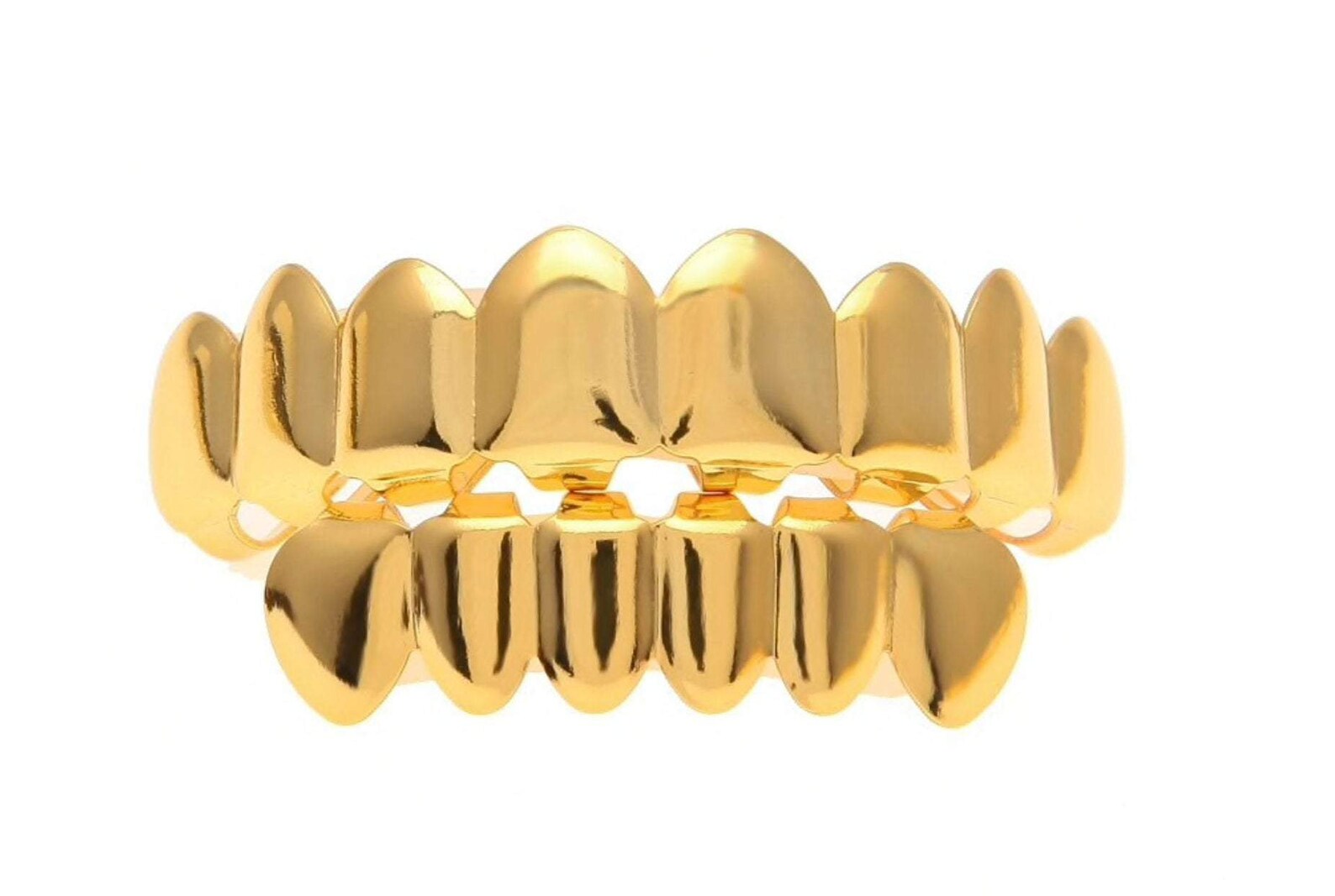 14K Gold 5X Layered 8 Teeth Grillz Gold Grillz Top and Etsy
