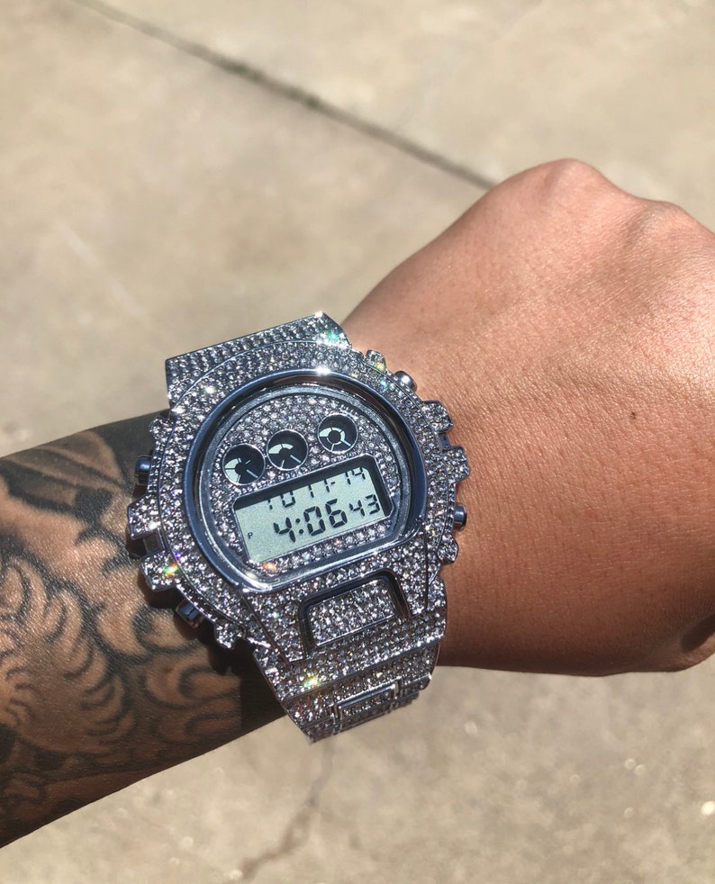 Iced Out Style Gold plated G Shock Watch Jewelry Diamond | Etsy
