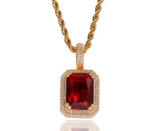 Ruby Pendant Men - Etsy