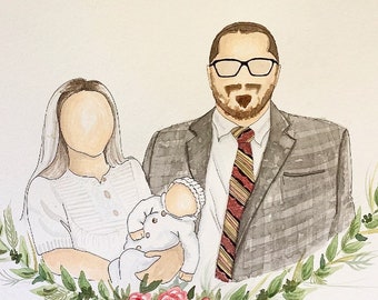 Custom Family Portrait Watercolor