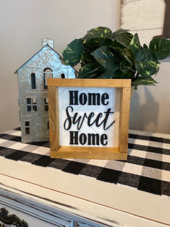 Home Sweet Home Wooden Frame Farmhouse Decor Farmhouse Etsy