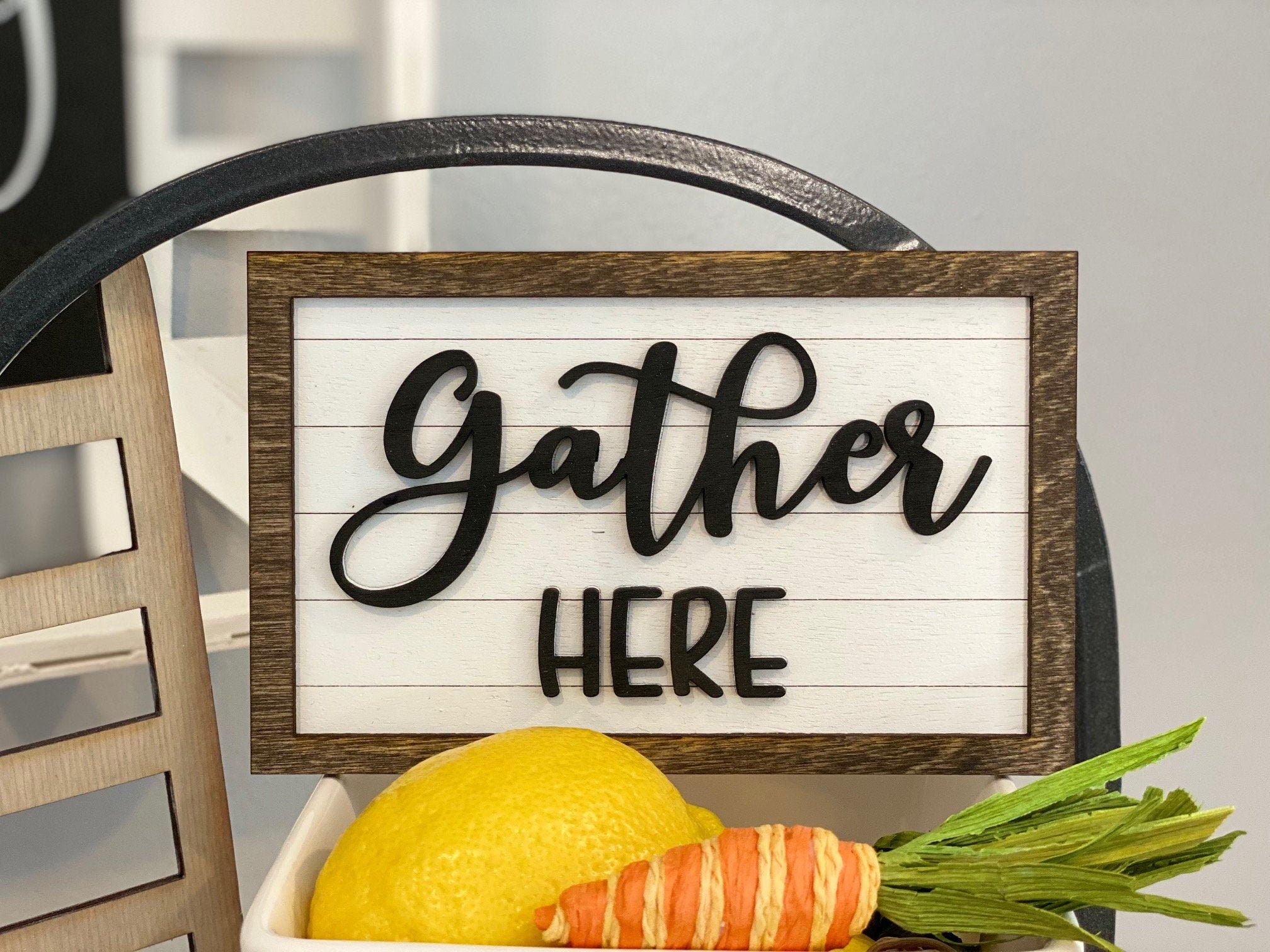 Tiered Tray Gather Here Mini Signs FarmCharm Farmhouse Etsy