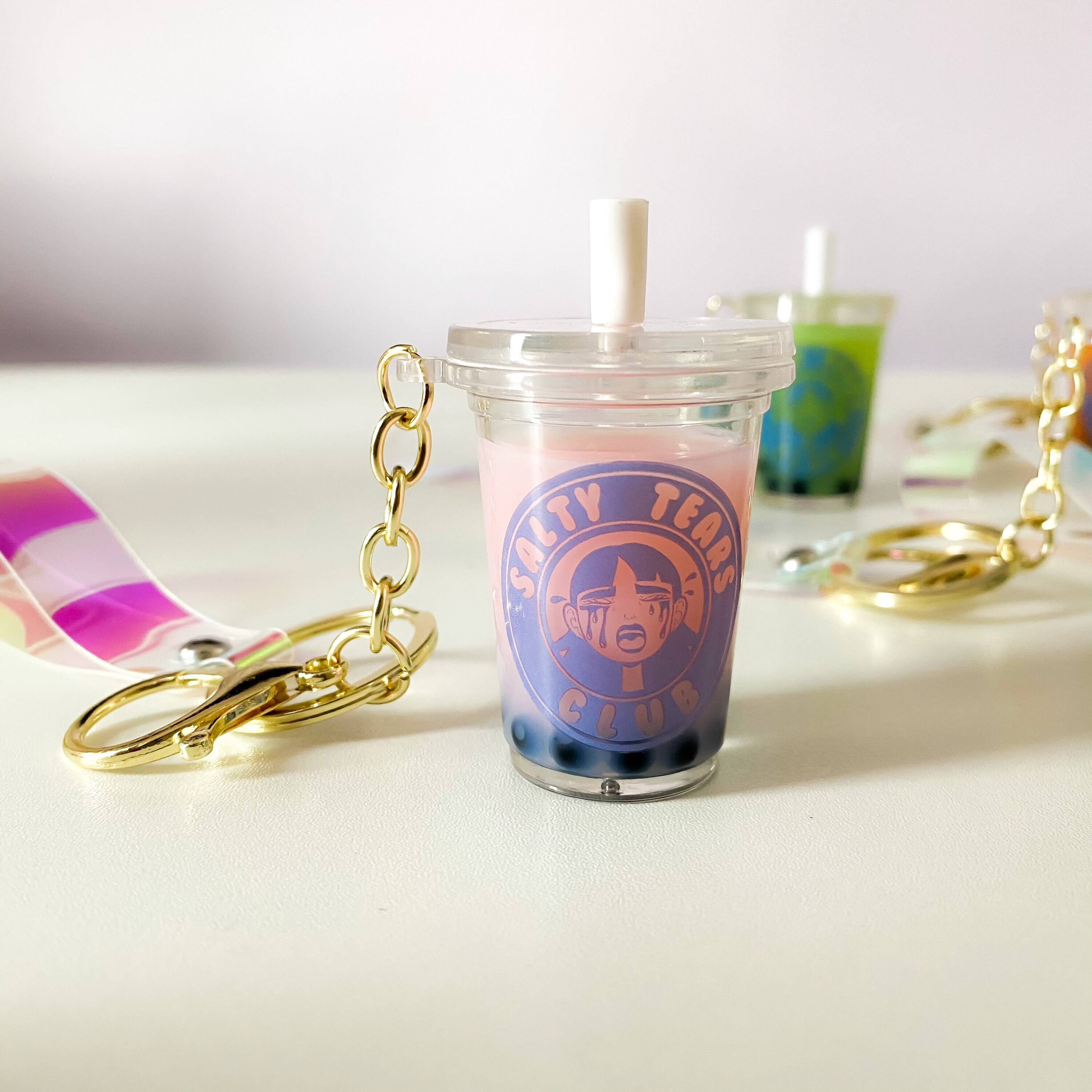Boba keychain bubble tea keychain milk tea keychain kawaii Etsy