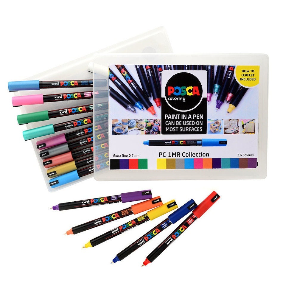 Uni POSCA Marker Pen PC-1MR Ultra-fine Collection Box of 16 Assorted NEW on  Market 