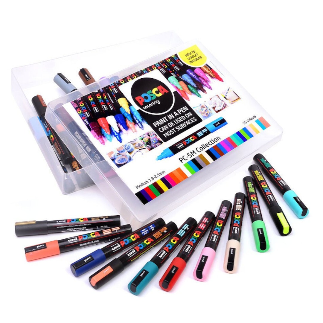 POSCA Black & White Markers Ultra Fine to Medium Set Pack of 8 Pens PC-5M,  3M, 1M, 1MR POSCA Paint Pens Gift Set of Various Nibs -  Israel