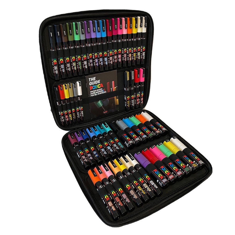 Uni Posca Marker Pens New Edition 54 Pen Set Carry Case Etsy