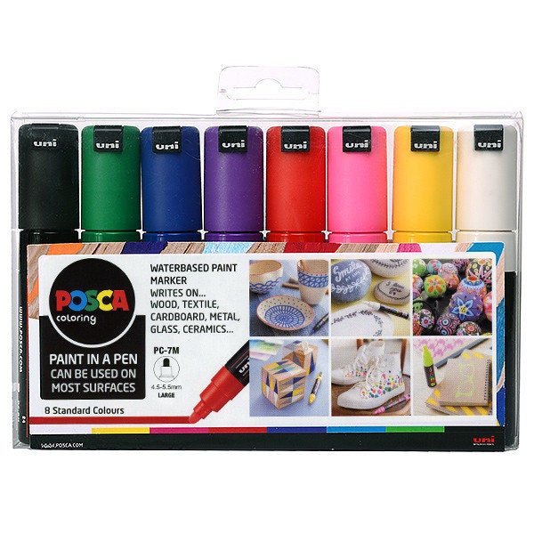 Uni-posca Japan Paint Marker Pen, Extra Fine Point, Set of 8 Color